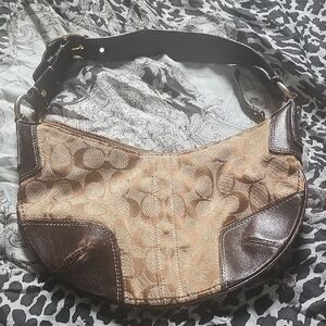 Coach Brown and Tan Shoulder Bag